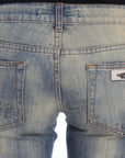 Cavalli Elegant Slim Bootcut Blue Jeans