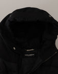 Dolce & Gabbana Elegant Black Hooded Parka Winter Jacket