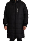 Dolce & Gabbana Elegant Black Hooded Parka Winter Jacket