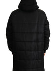 Dolce & Gabbana Elegant Black Hooded Parka Winter Jacket