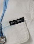 Dolce & Gabbana Multicolor Logo Embroidered Denim Jacket