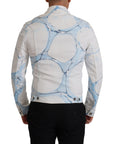 Dolce & Gabbana Multicolor Logo Embroidered Denim Jacket