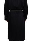 Dolce & Gabbana Elegant Black Silk Long Robe Coat