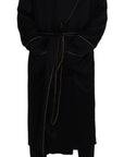 Dolce & Gabbana Elegant Black Silk Long Robe Coat