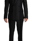 Dolce & Gabbana Elegant Black Striped Slim Fit Two-Piece Suit