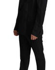 Dolce & Gabbana Elegant Black Striped Slim Fit Two-Piece Suit