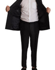 Dolce & Gabbana Elegant Black Striped Slim Fit Two-Piece Suit