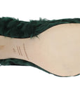 Dolce & Gabbana Elegant Green Xiangao Fur Leather Pumps