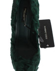 Dolce & Gabbana Elegant Green Xiangao Fur Leather Pumps