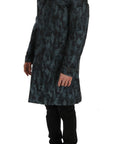 Dolce & Gabbana Blue Camouflage Trench Coat Elegance