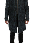 Dolce & Gabbana Blue Camouflage Trench Coat Elegance