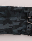 Dolce & Gabbana Blue Camouflage Trench Coat Elegance