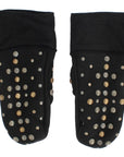 Dolce & Gabbana Elegant Studded Gray Wool Gloves