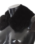Dolce & Gabbana Elegant Black Mink Fur Shoulder Wrap Scarf