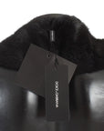Dolce & Gabbana Elegant Black Mink Fur Shoulder Wrap Scarf