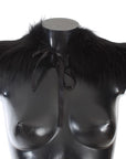 Dolce & Gabbana Black Fox Fur Chic Shoulder Wrap