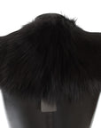 Dolce & Gabbana Black Fox Fur Chic Shoulder Wrap