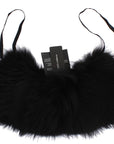 Dolce & Gabbana Black Fox Fur Chic Shoulder Wrap