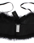 Dolce & Gabbana Black Fox Fur Chic Shoulder Wrap