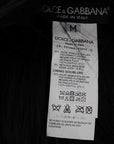 Dolce & Gabbana Elegant Black Fox Fur Silk Shoulder Wrap