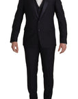 Dolce & Gabbana Elegant Black Three-Piece Wool Blend Suit