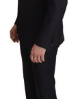 Dolce & Gabbana Elegant Black Three-Piece Wool Blend Suit