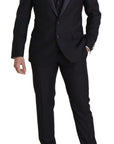 Dolce & Gabbana Elegant Black Three-Piece Wool Blend Suit