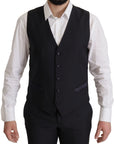 Dolce & Gabbana Elegant Black Three-Piece Wool Blend Suit