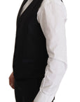 Dolce & Gabbana Elegant Black Three-Piece Wool Blend Suit