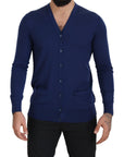 Dolce & Gabbana Elegant Virgin Wool Blue Cardigan Sweater
