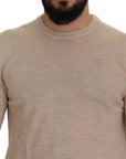Dolce & Gabbana Elegant Beige Crewneck Wool Sweater