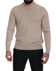 Dolce & Gabbana Elegant Beige Crewneck Wool Sweater