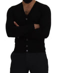 Dolce & Gabbana Elegant Wool Buttoned Black Cardigan