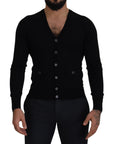 Dolce & Gabbana Elegant Wool Buttoned Black Cardigan