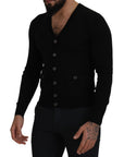 Dolce & Gabbana Elegant Wool Buttoned Black Cardigan