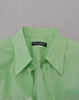 Dolce & Gabbana Mint Green Slim Fit Casual Button-Down Shirt