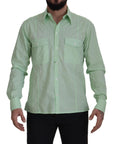 Dolce & Gabbana Mint Green Slim Fit Casual Button-Down Shirt