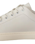 Dolce & Gabbana Elegant White Leather Low-Top Sneakers