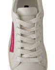 Dolce & Gabbana Elegant White Leather Low-Top Sneakers