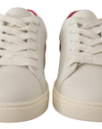 Dolce & Gabbana Elegant White Leather Low-Top Sneakers