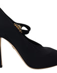 Dolce & Gabbana Chic Black Mary Jane Sock Pumps with Crystals