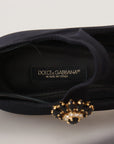 Dolce & Gabbana Chic Black Mary Jane Sock Pumps with Crystals