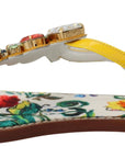 Dolce & Gabbana Majolica Crystal Embellished Leather Sandals