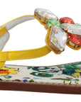 Dolce & Gabbana Majolica Crystal Embellished Leather Sandals