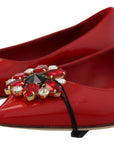 Dolce & Gabbana Red Suede Crystal Loafers - Exquisite Elegance