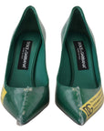 Dolce & Gabbana Emerald Elegance Leather Heels Pumps