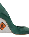Dolce & Gabbana Emerald Elegance Leather Heels Pumps