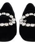 Dolce & Gabbana Chic Velvet Crystal-Embellished Loafers