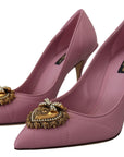 Dolce & Gabbana Devotion Leather Heels in Pink
