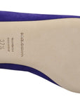 Dolce & Gabbana Embellished Crystal Purple Suede Flats